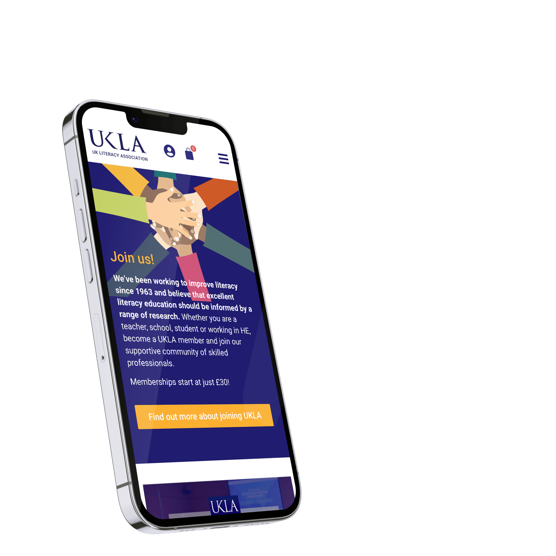 Iphone displaying UKLA website